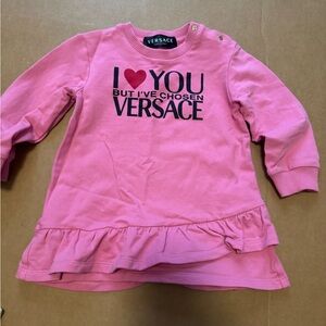 Versace Pink Top with Red Heart Accent ( worn )